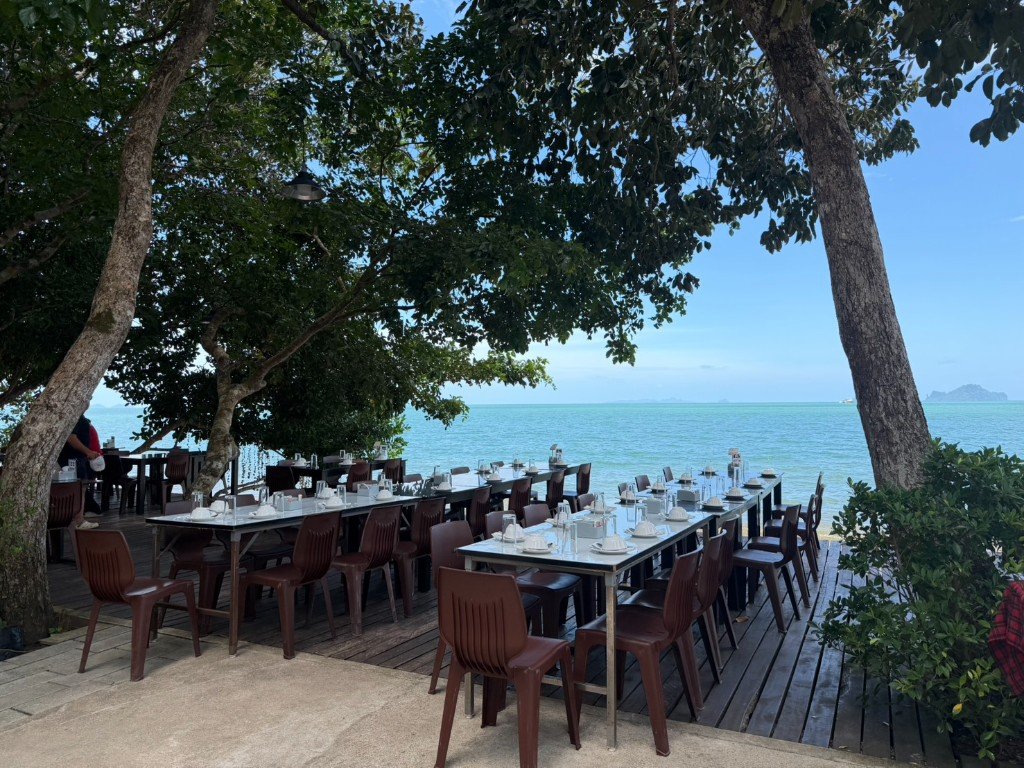 Turquoise ocean view from shaded deck at Branch 2